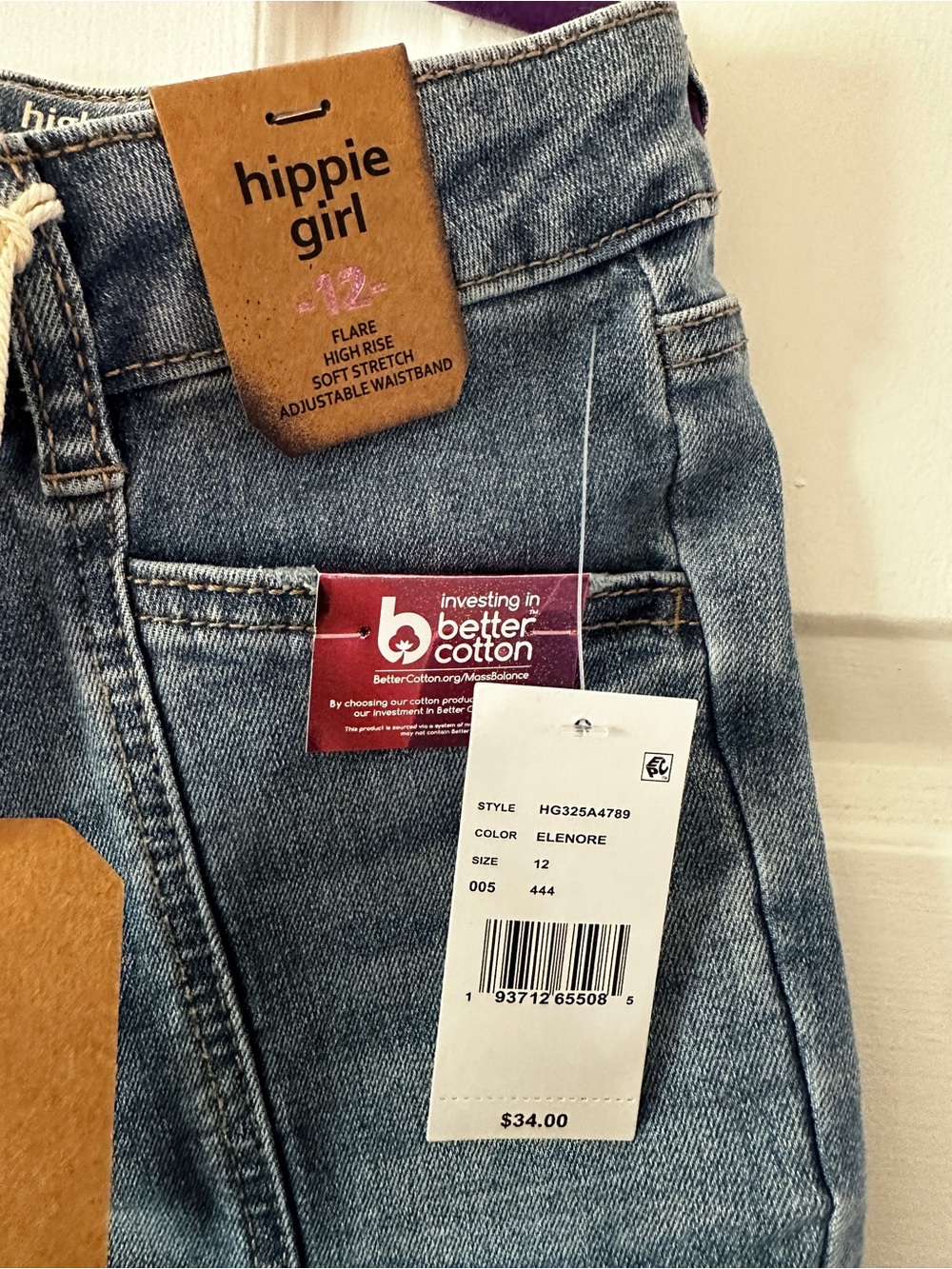Hippie Girl High Rise Flare Jeans - Medium Wash Blue - Picture 2 of 4